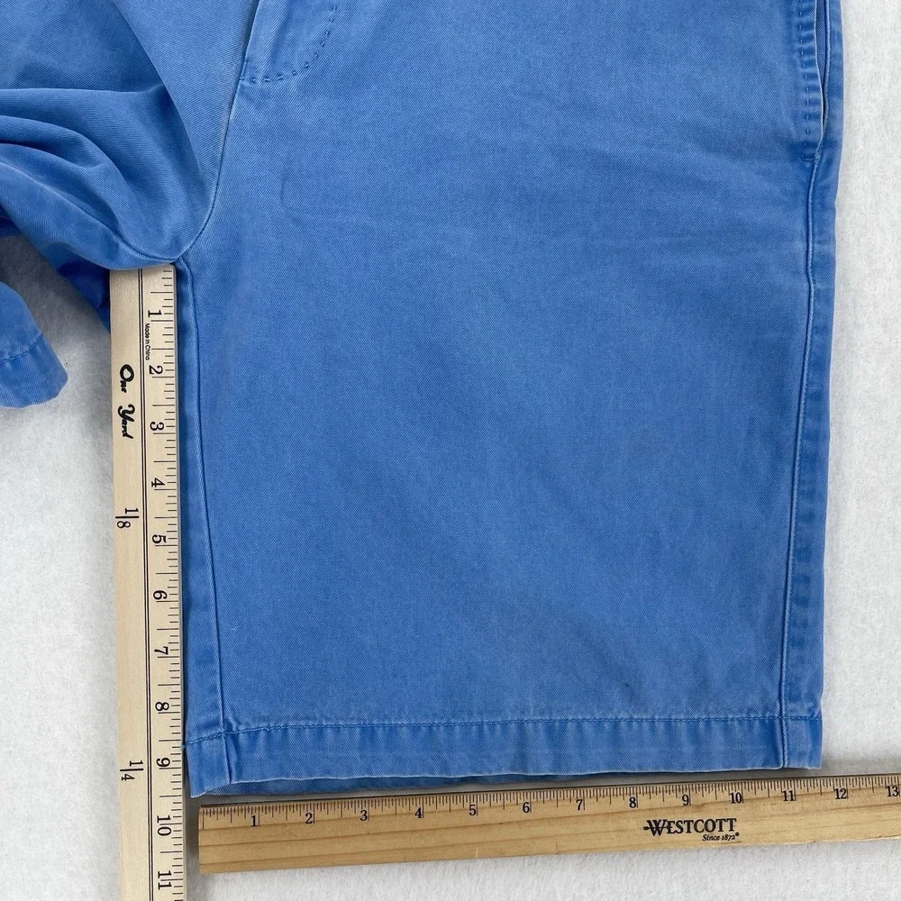 Peter Millar Winston Shorts Mens 34 Blue Twill Flat Front Faded Pastel